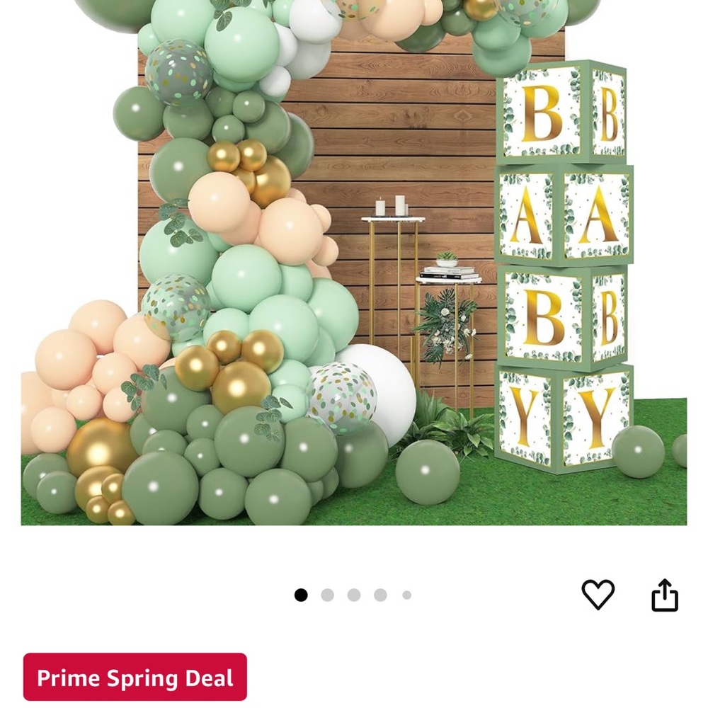 Green and Gold Baby Shower Balloon Arch Kit
